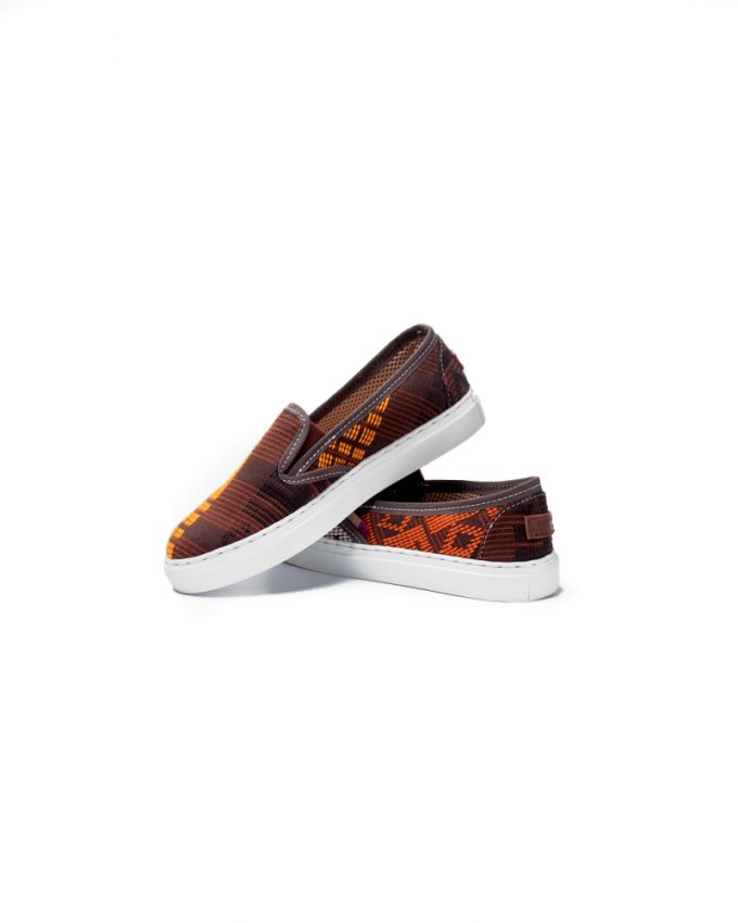 Ethnik Africa Tesfa brown slip on sneakers