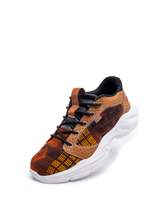 Ethnik Africa Tesfa Earth Lace Up Sneakers.