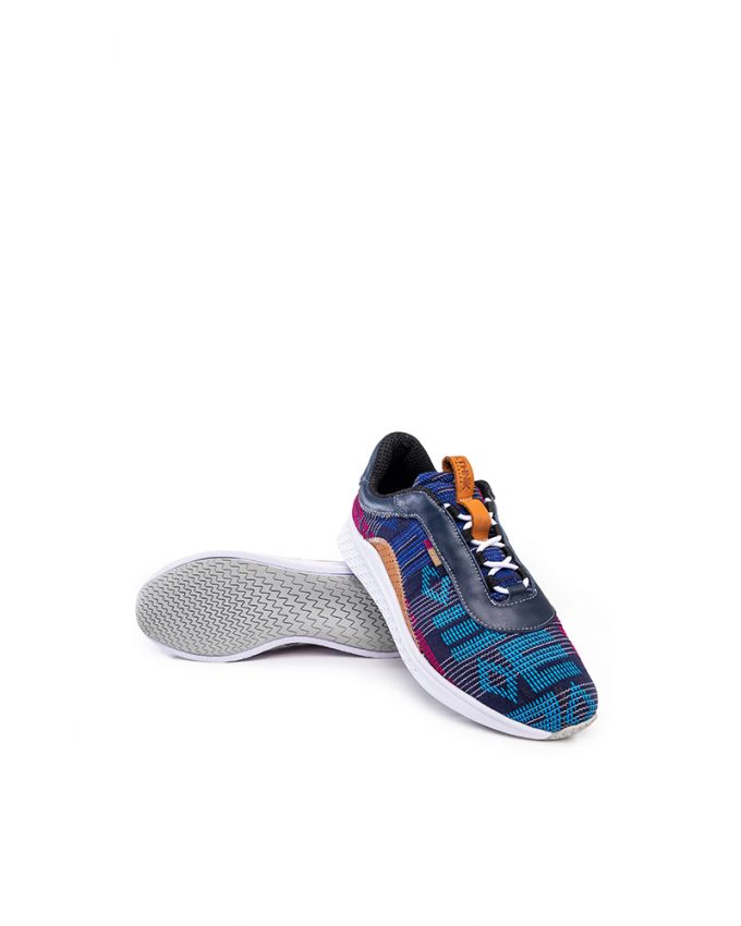 Ethnik Africa Tesfa deep blue lace up Sneakers