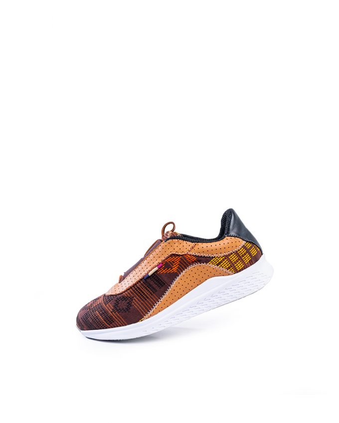 Ethnik Africa Tesfa Earth (Brown) Elastic Slip on Sneakers