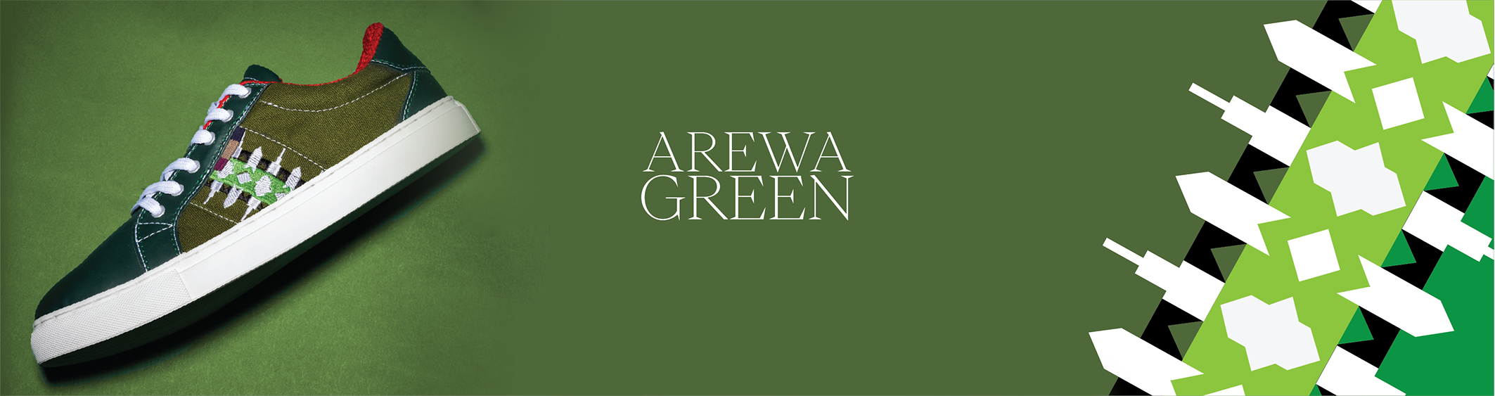 Ethnik Afrika Arewa Green Plimsoll Sneakers